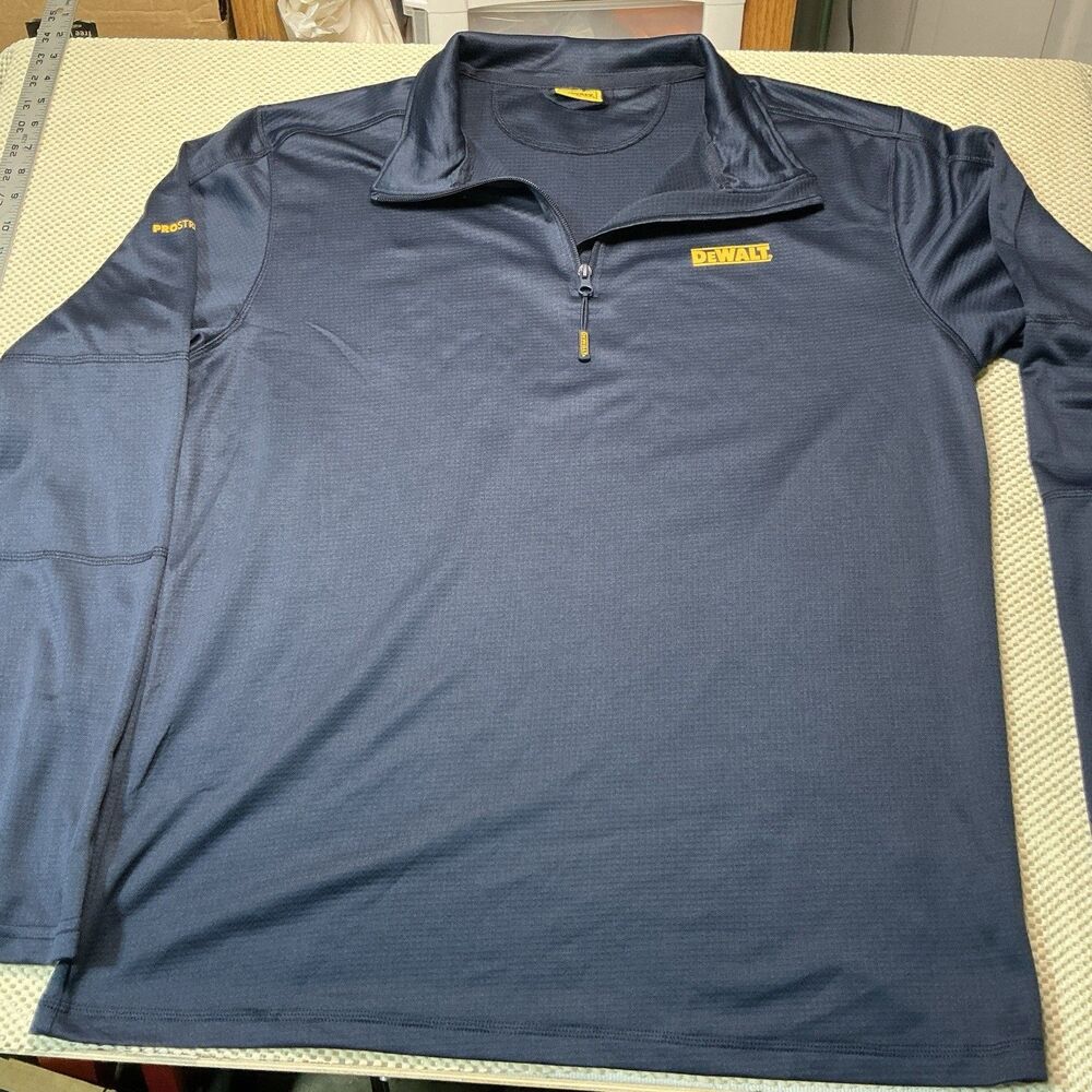 DEWALT Jonesboro ProStretch 1/4 Zip Pullover Navy Workwear Long Sleeve XL